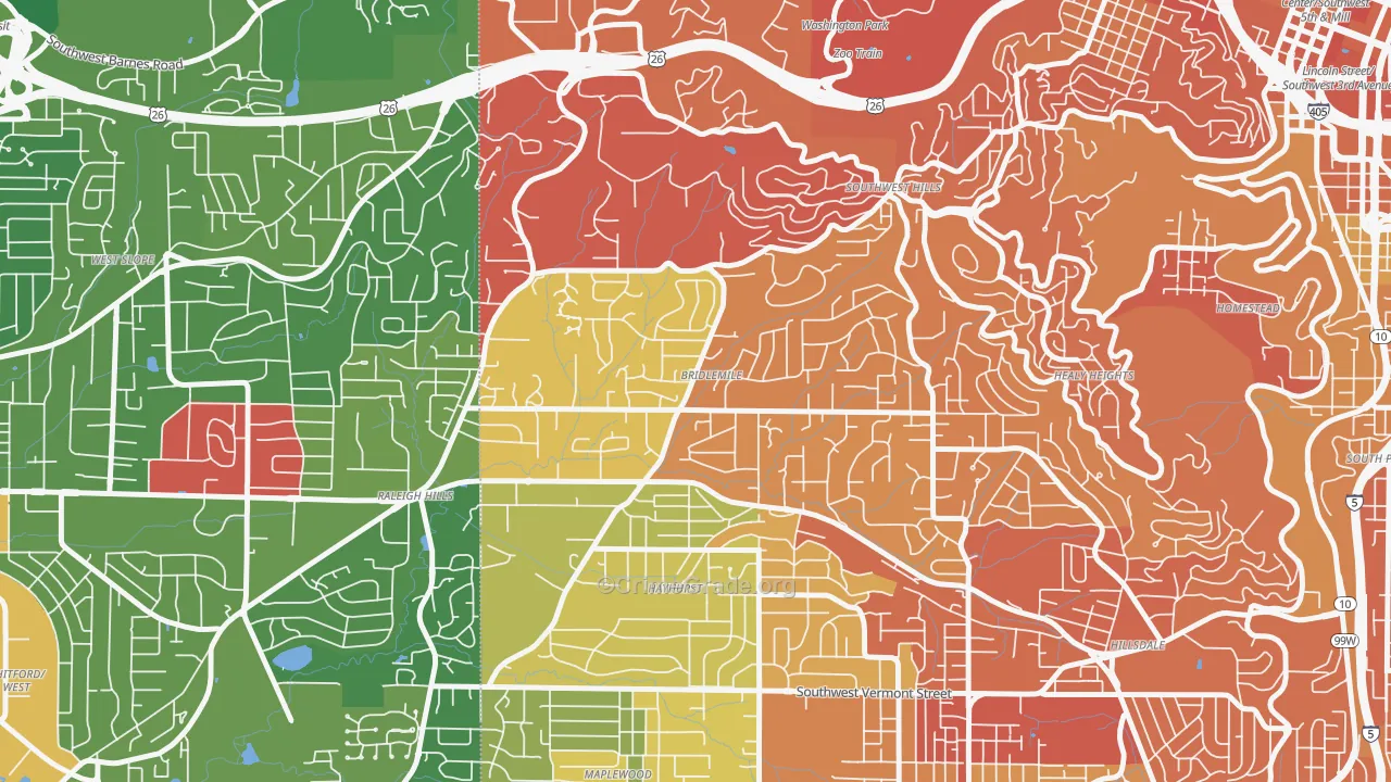 97221, OR Map of Drug-Related Crime Rates