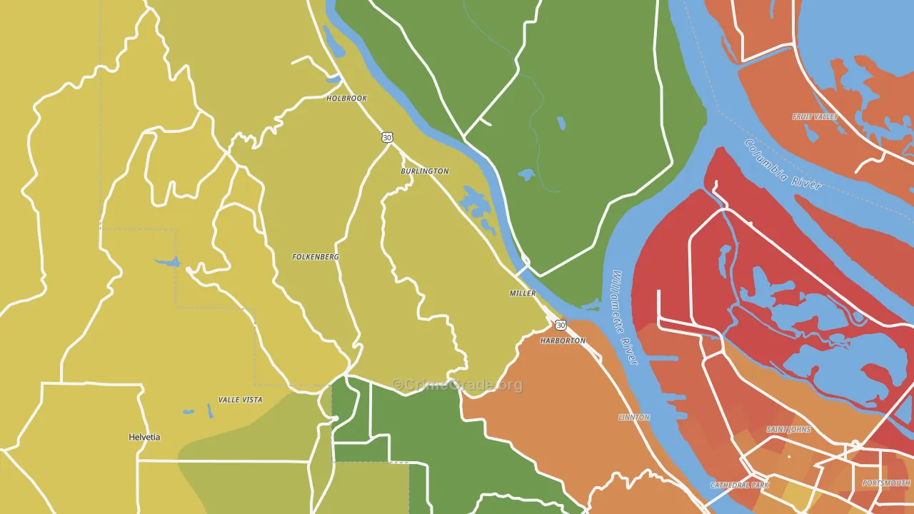 97231, OR Map of Drug-Related Crime Rates