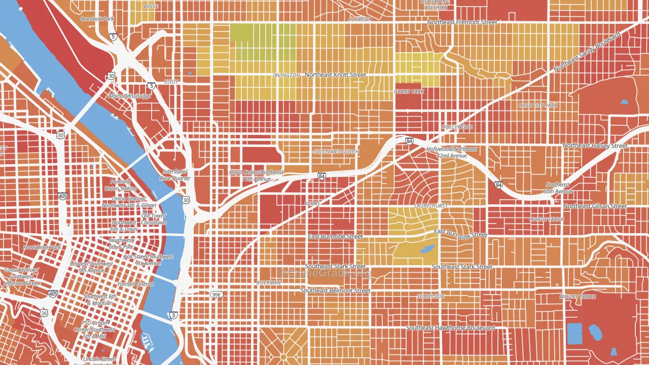 97232, OR Map of Drug-Related Crime Rates