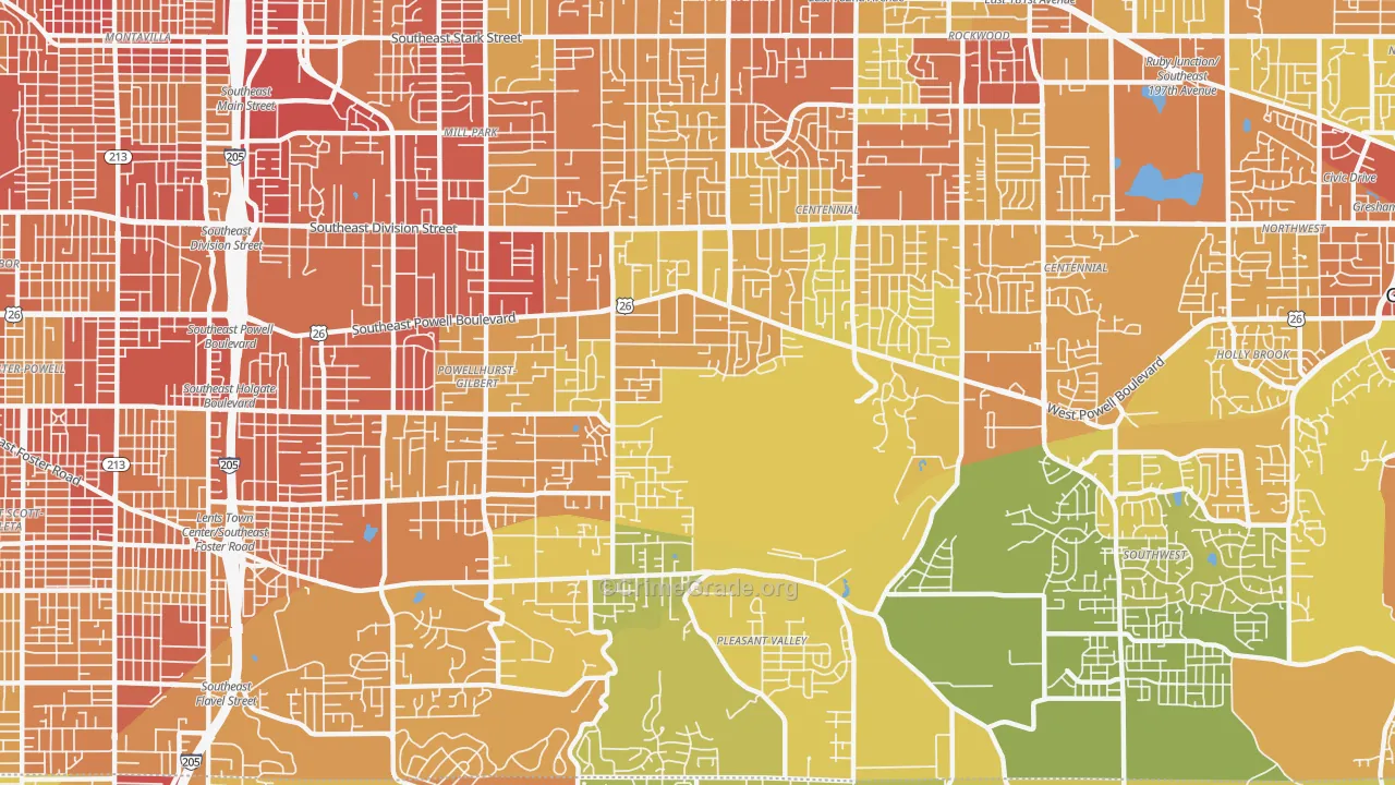 97236, OR Map of Drug-Related Crime Rates