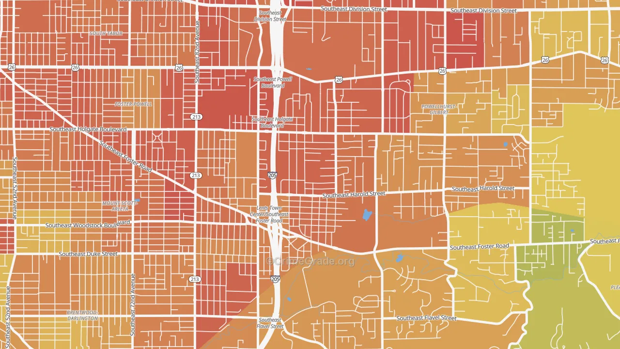 97266, OR Map of Drug-Related Crime Rates