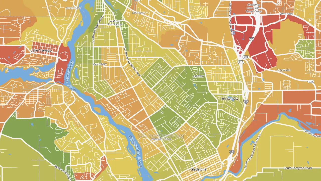 97267, OR Map of Drug-Related Crime Rates