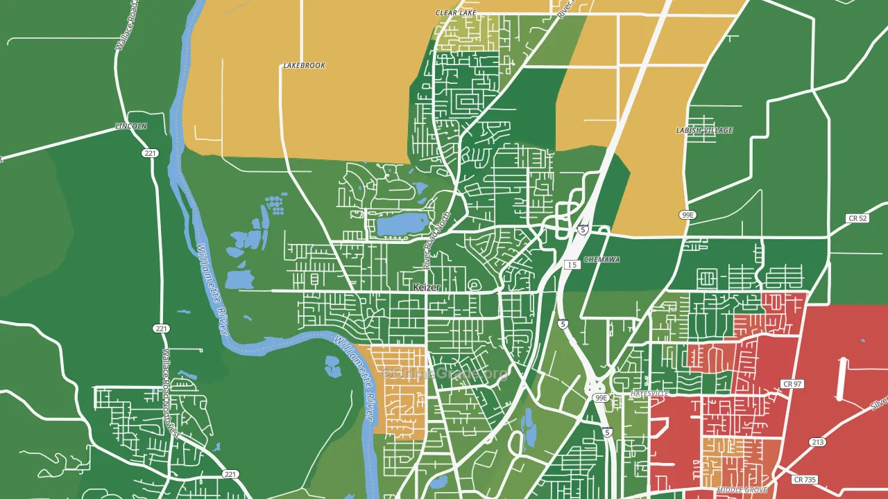 97303, OR Map of Drug-Related Crime Rates