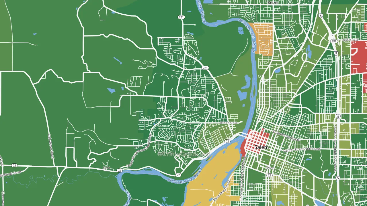 97304, OR Map of Drug-Related Crime Rates