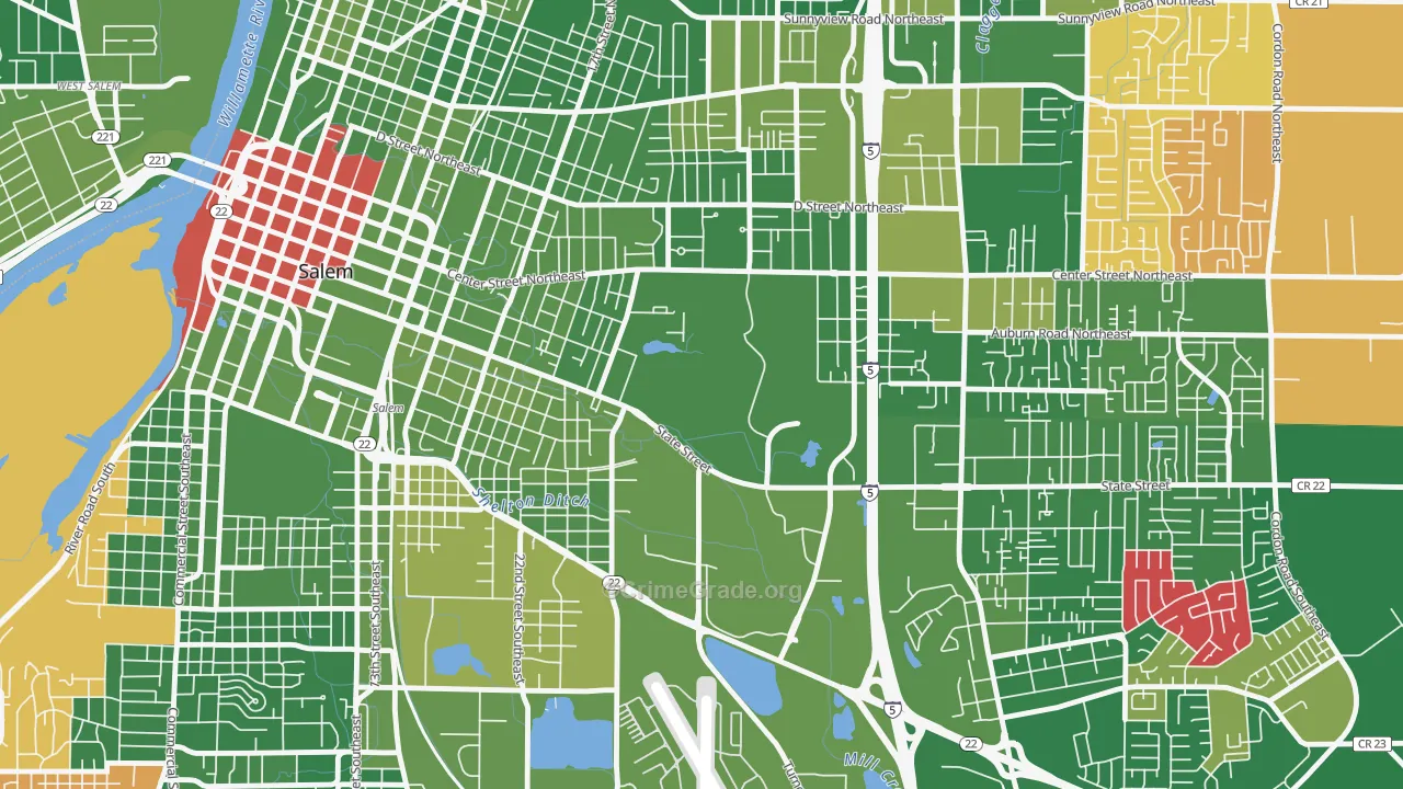 97310, OR Map of Drug-Related Crime Rates