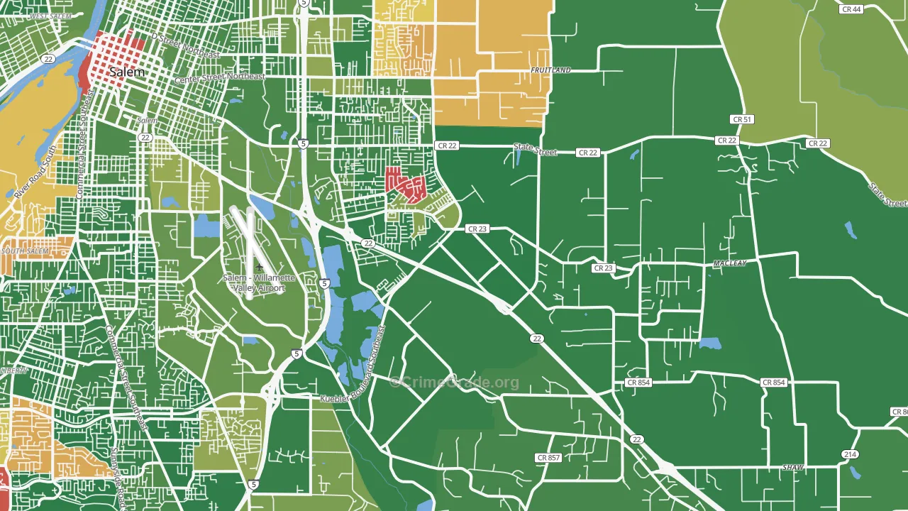 97317, OR Map of Drug-Related Crime Rates