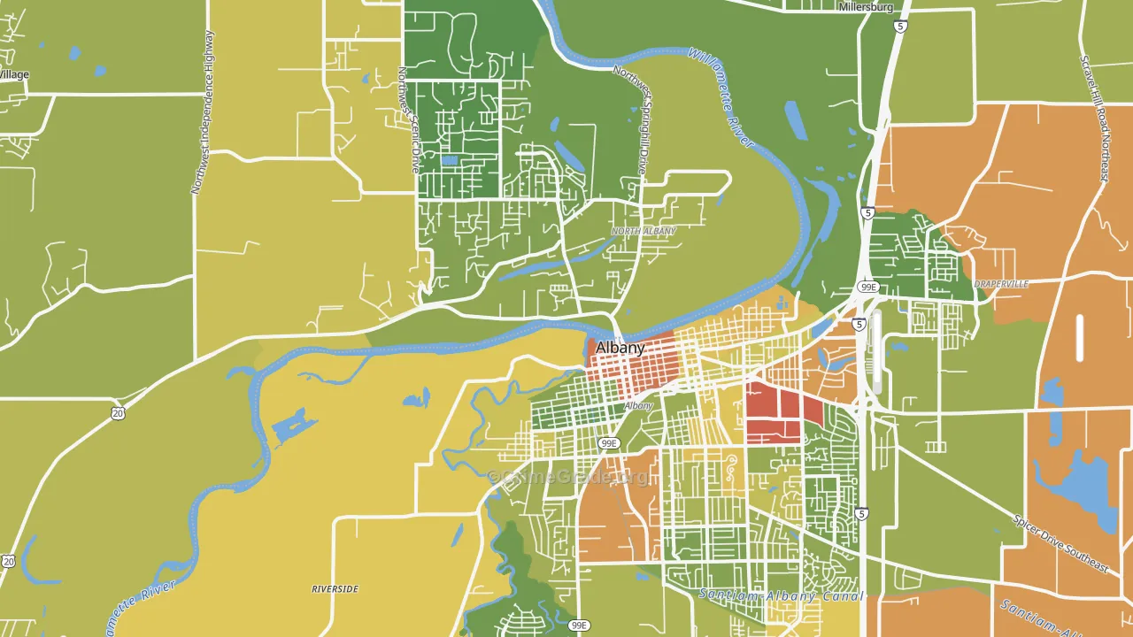 97321, OR Map of Drug-Related Crime Rates