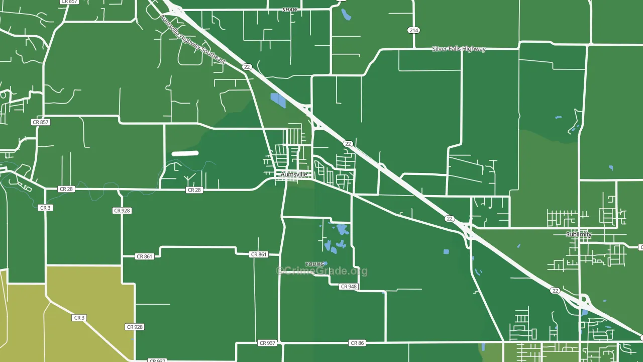 97325, OR Map of Drug-Related Crime Rates