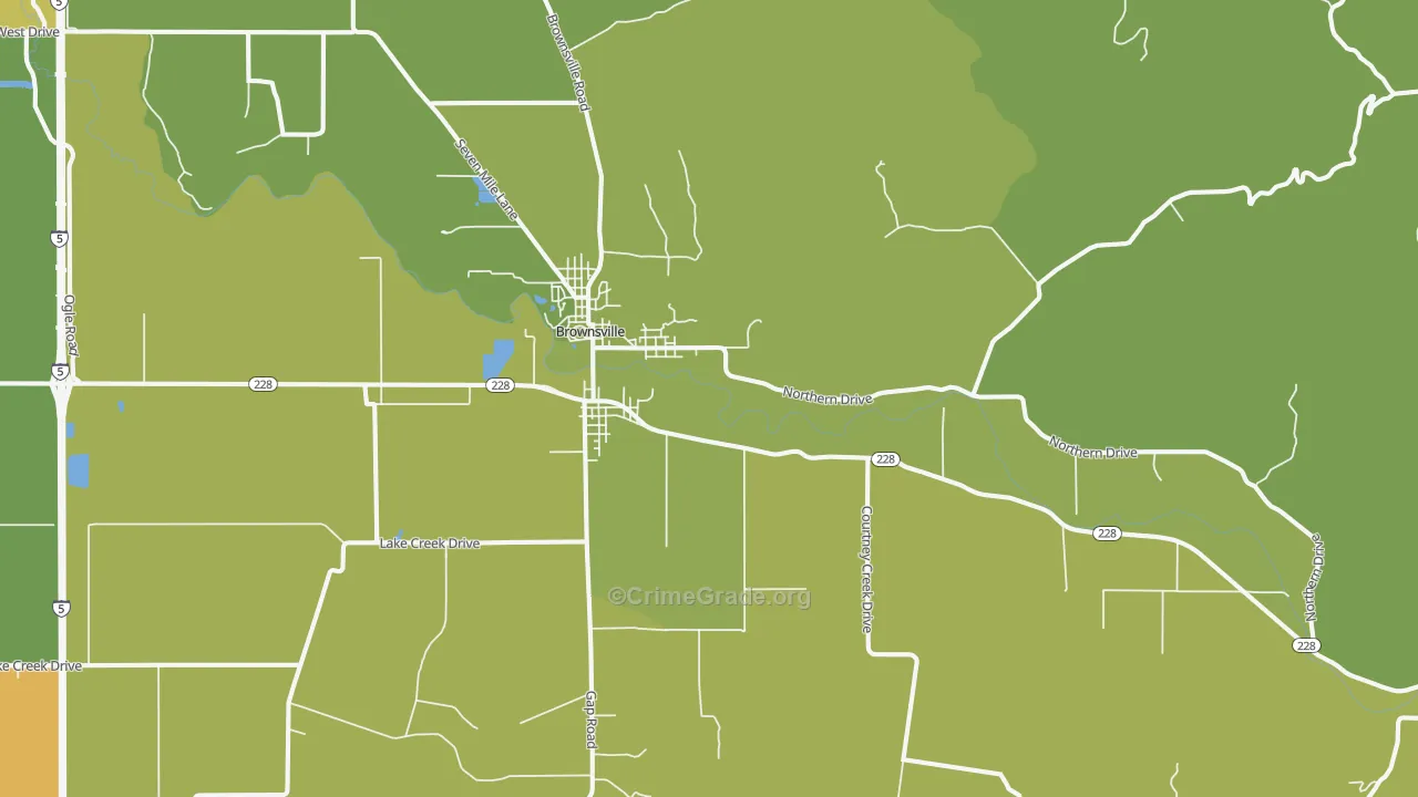 97327, OR Map of Drug-Related Crime Rates