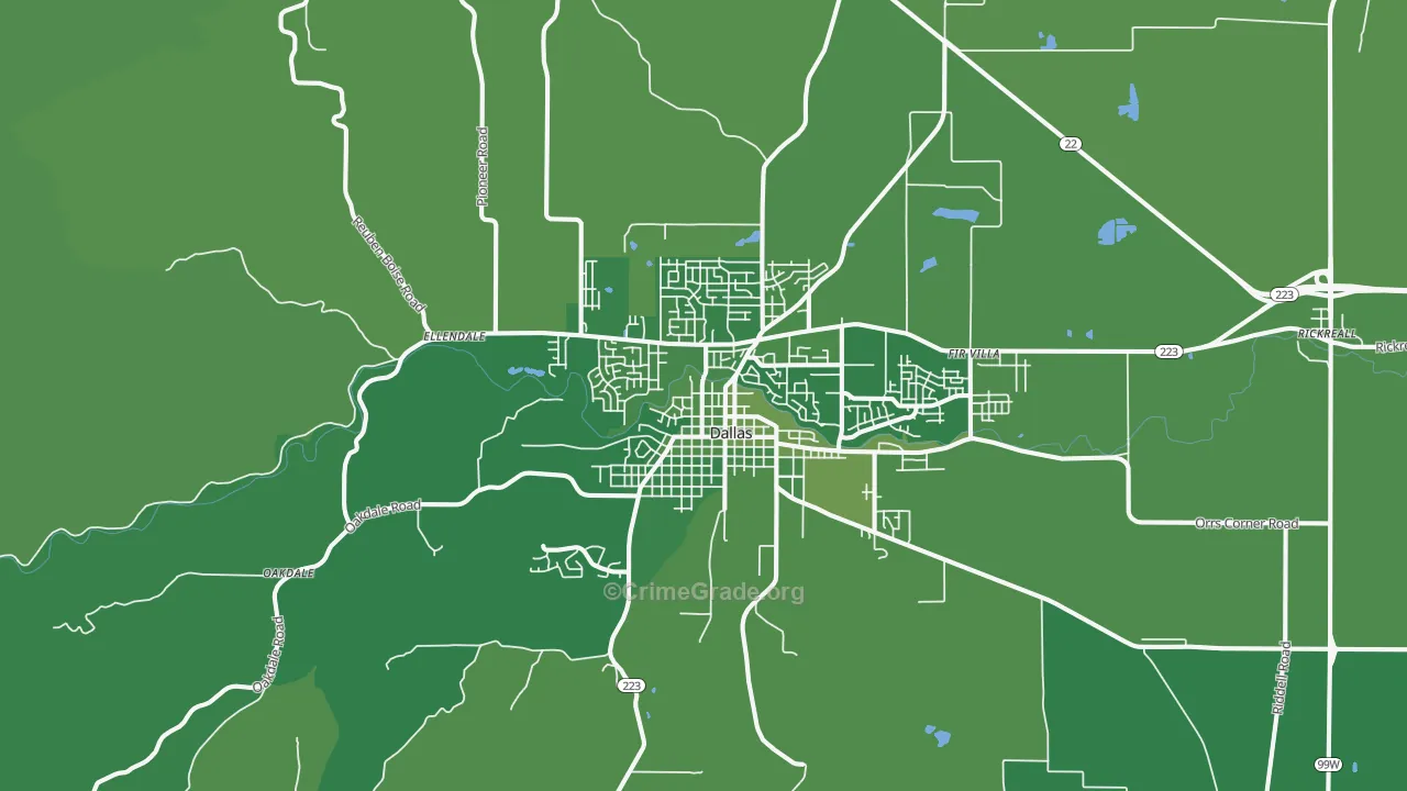 97338, OR Map of Drug-Related Crime Rates