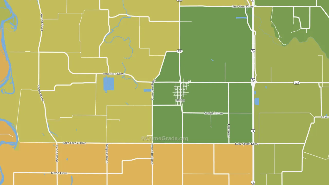 97348, OR Map of Drug-Related Crime Rates