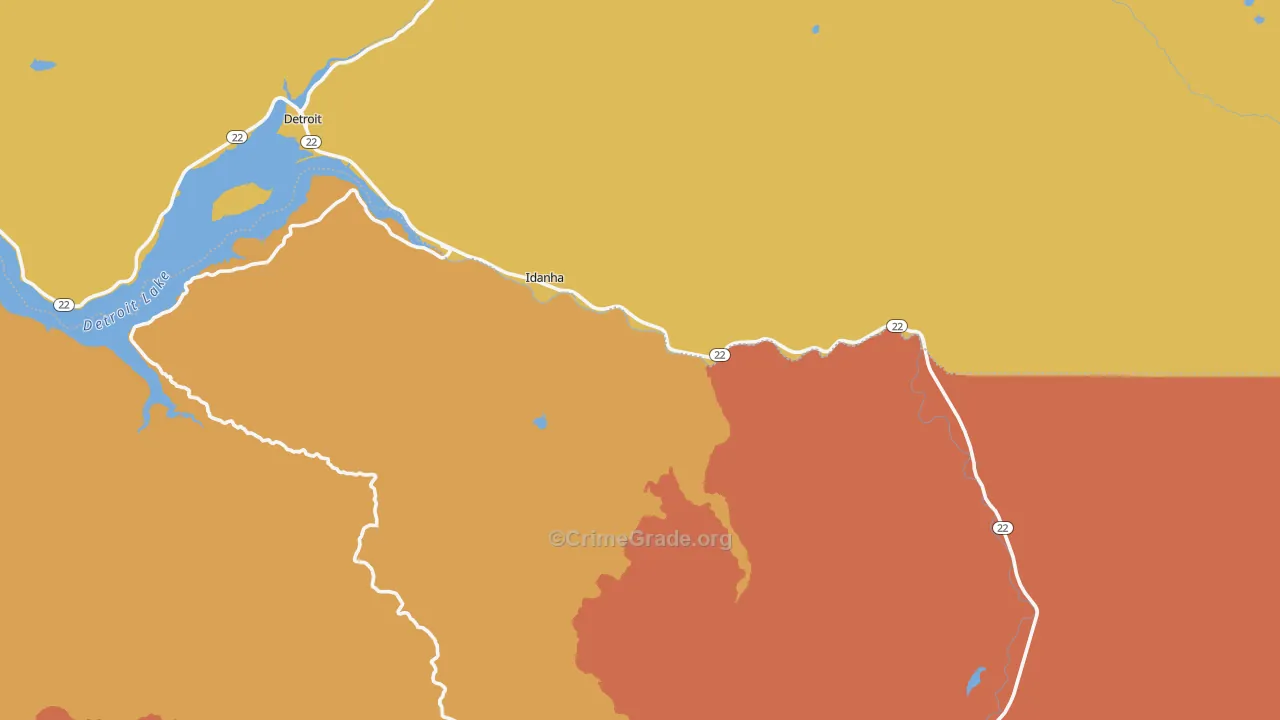 97350, OR Map of Drug-Related Crime Rates