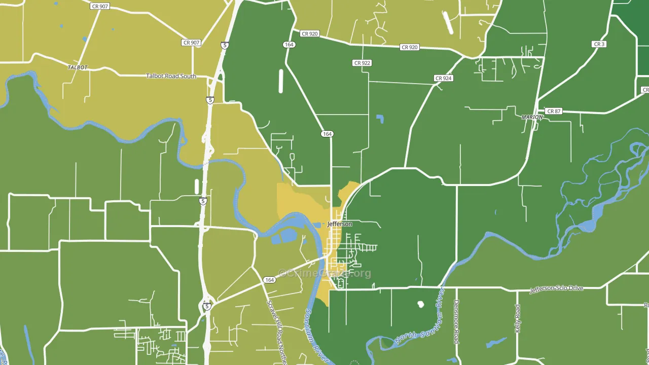 97352, OR Map of Drug-Related Crime Rates