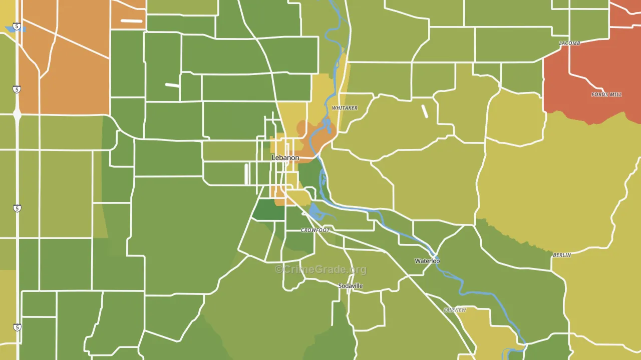 97355, OR Map of Drug-Related Crime Rates
