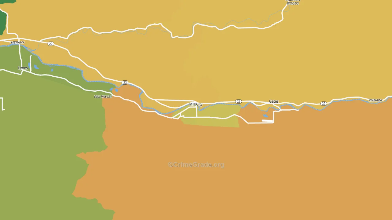 97360, OR Map of Drug-Related Crime Rates