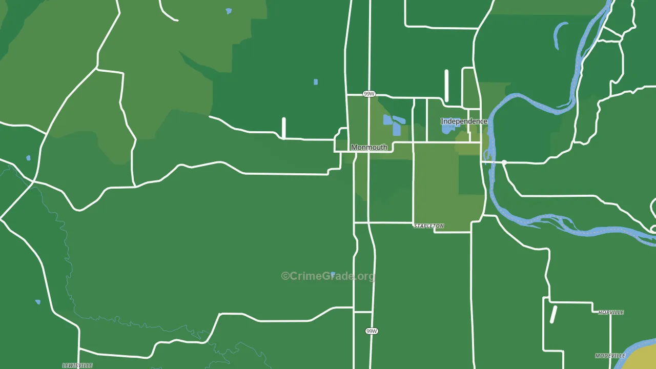 97361, OR Map of Drug-Related Crime Rates