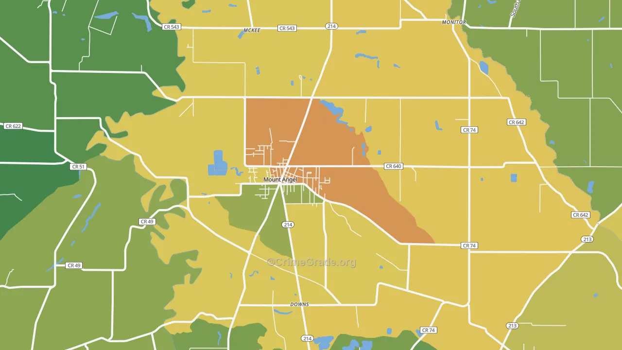 97362, OR Map of Drug-Related Crime Rates