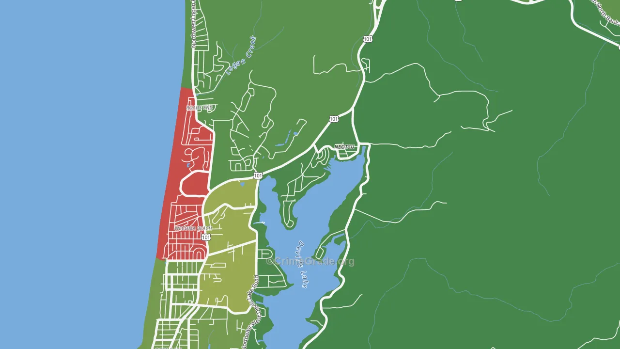 97364, OR Map of Drug-Related Crime Rates