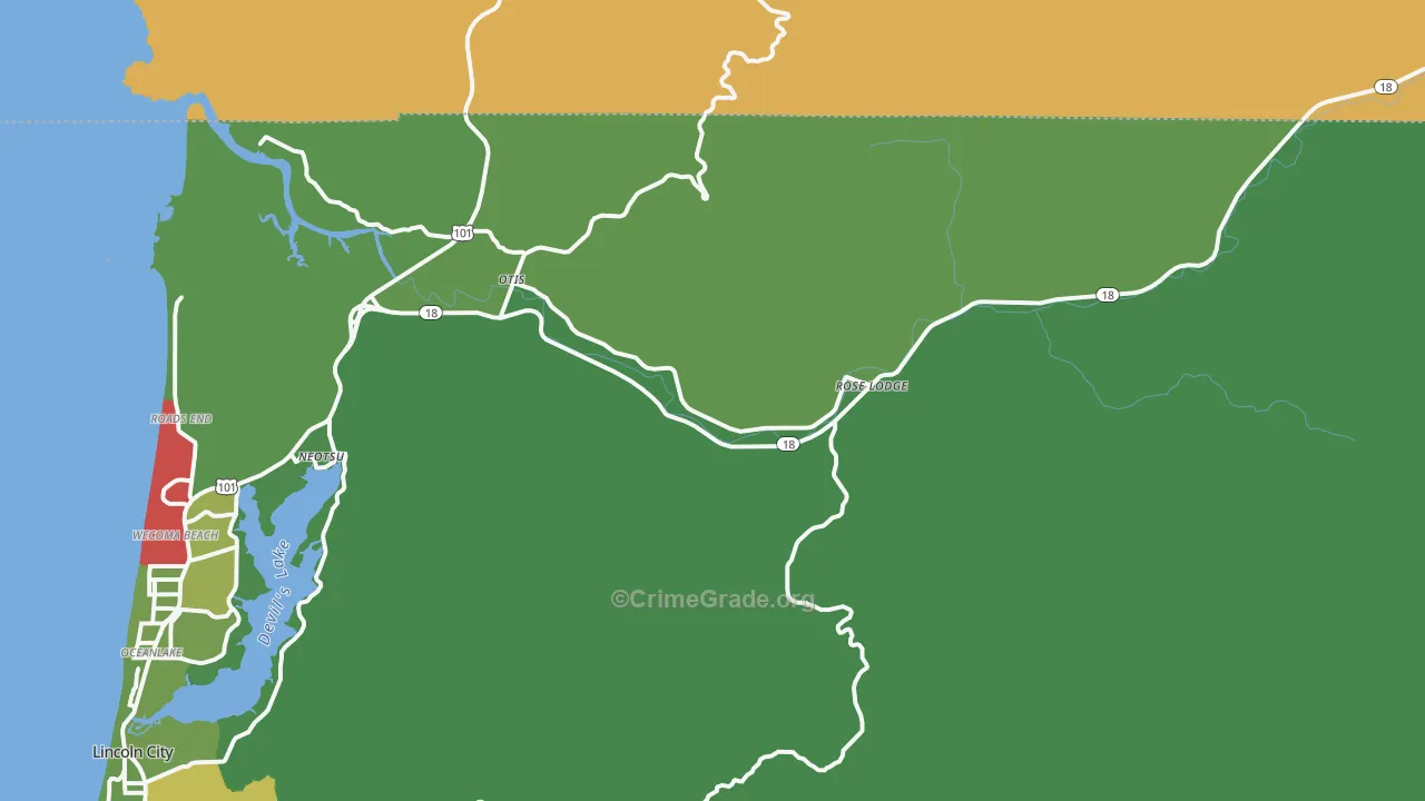 97368, OR Map of Drug-Related Crime Rates