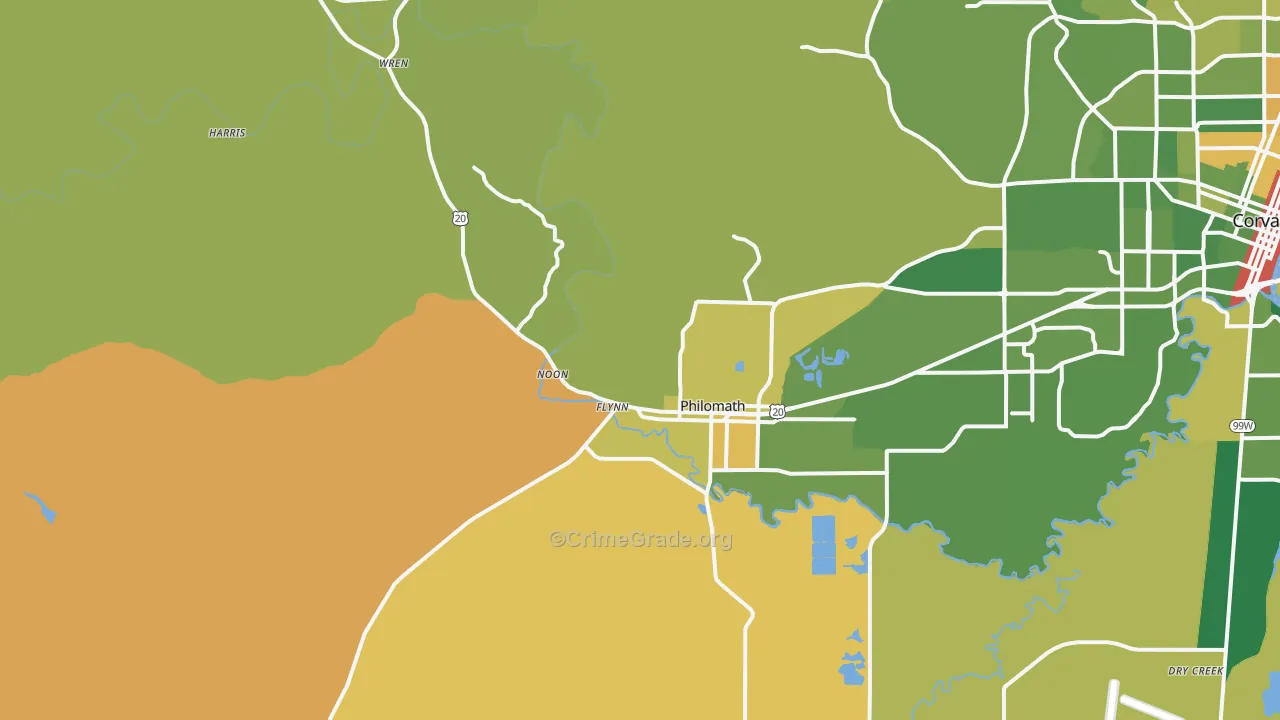 97370, OR Map of Drug-Related Crime Rates