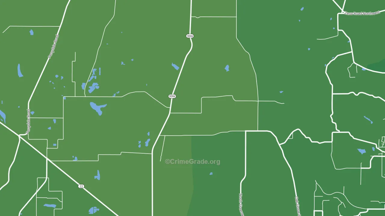 97371, OR Map of Drug-Related Crime Rates