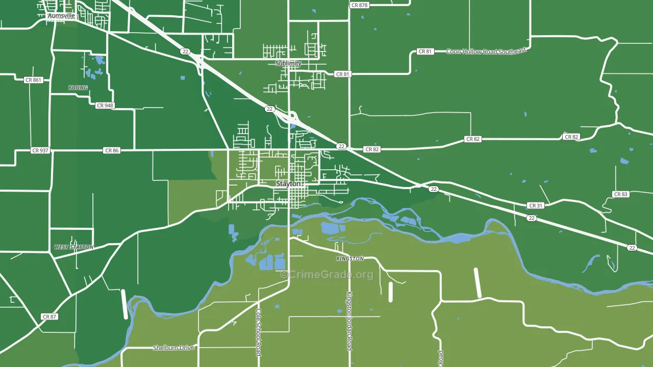 97383, OR Map of Drug-Related Crime Rates