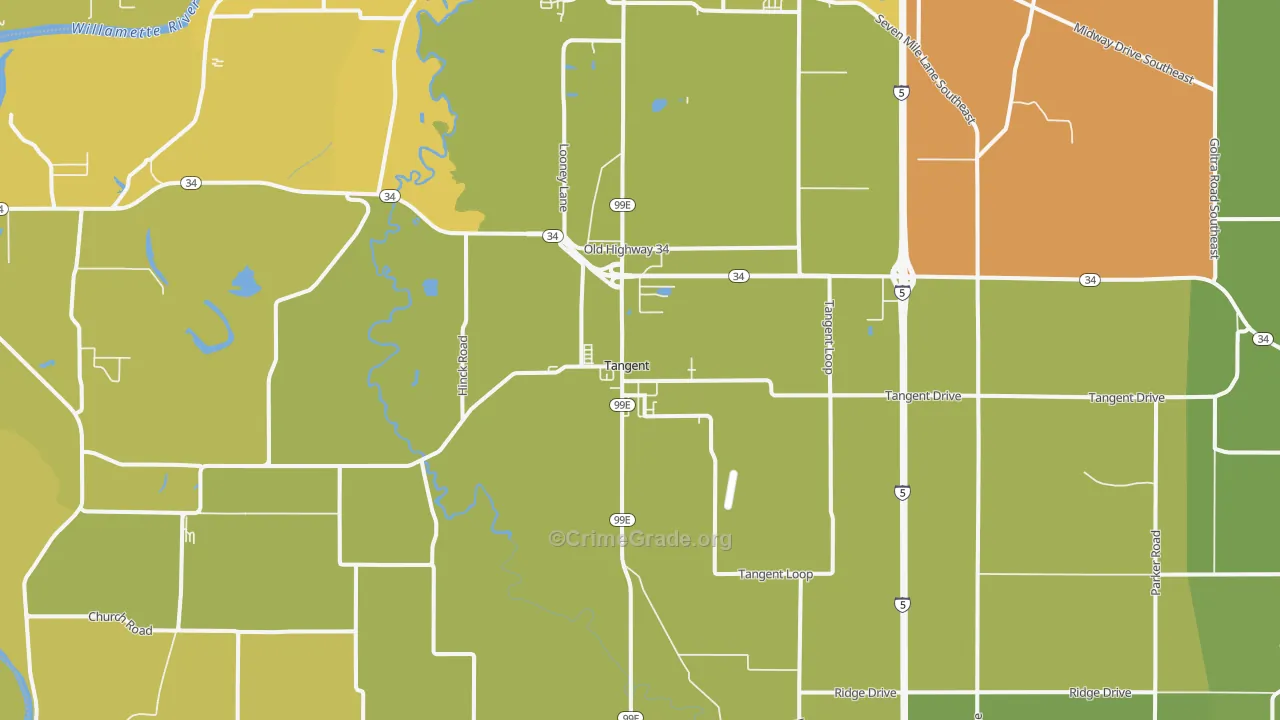 97389, OR Map of Drug-Related Crime Rates