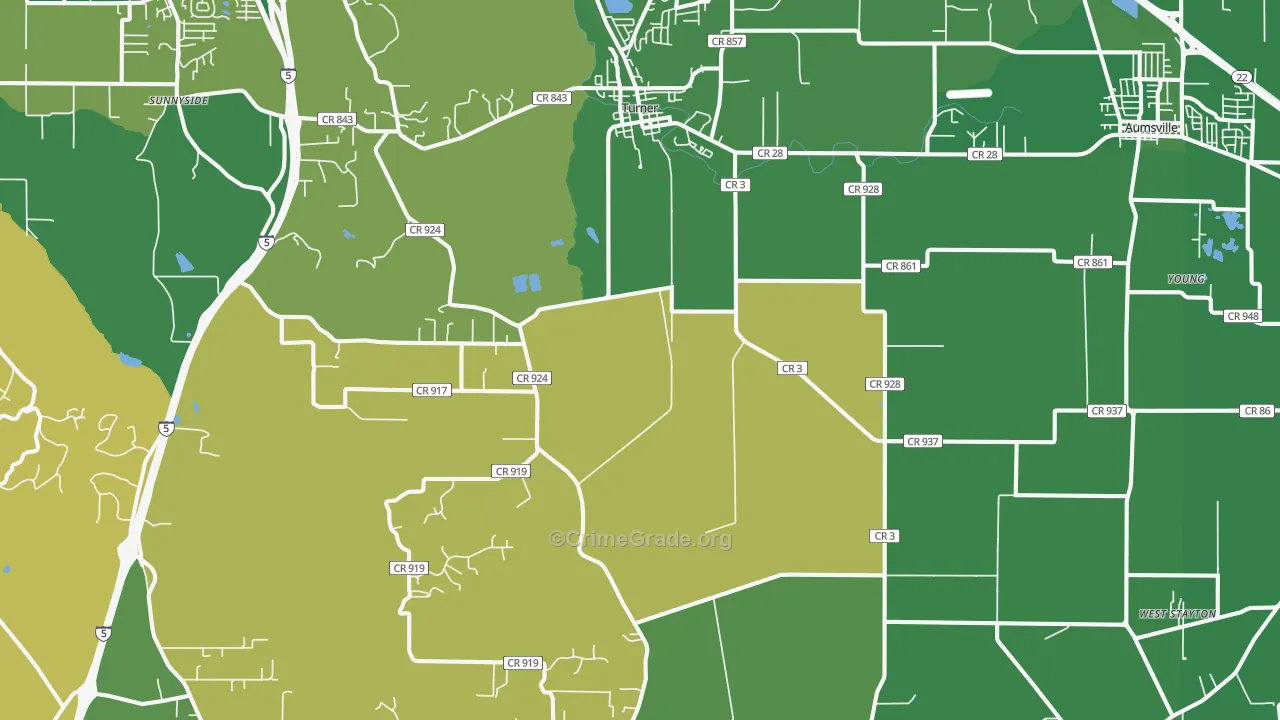 97392, OR Map of Drug-Related Crime Rates