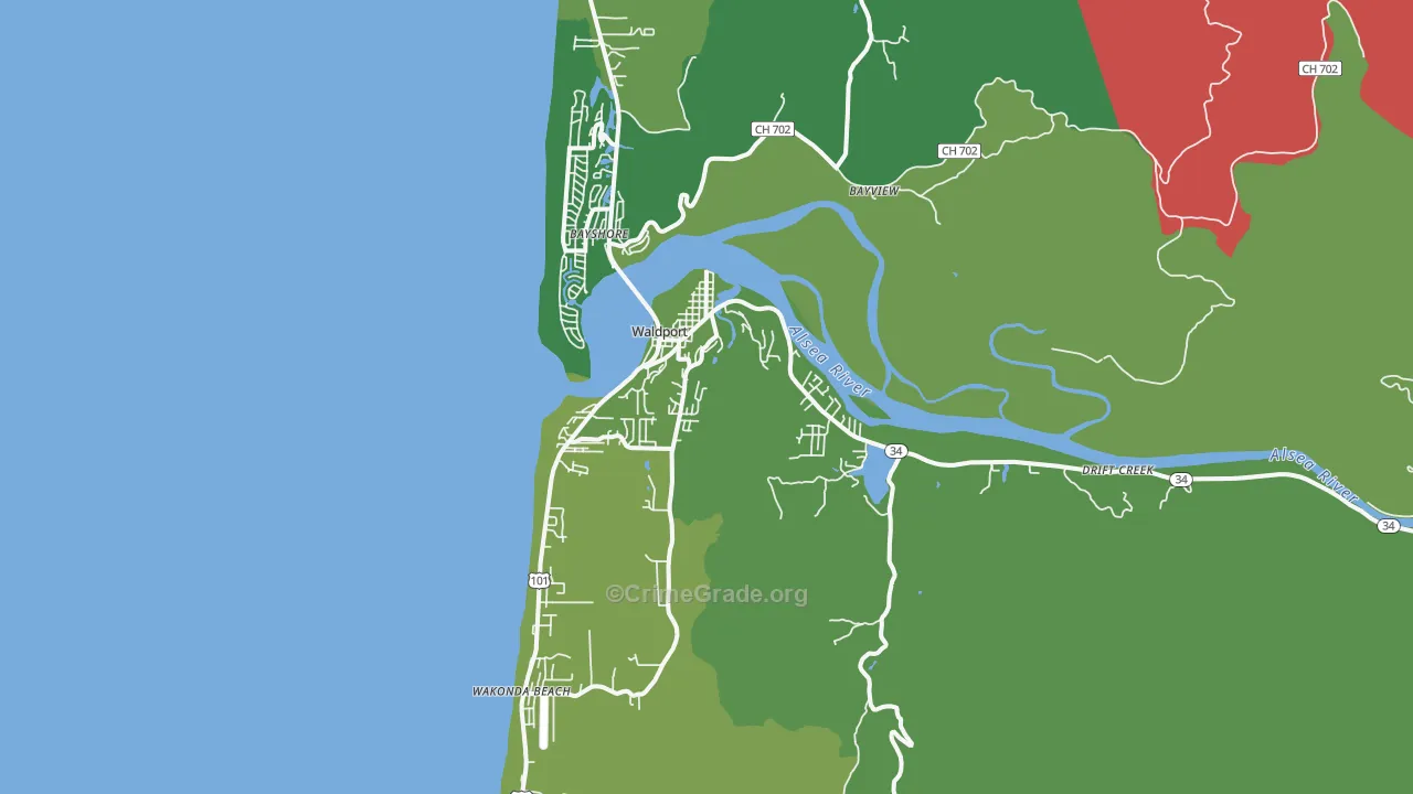 97394, OR Map of Drug-Related Crime Rates