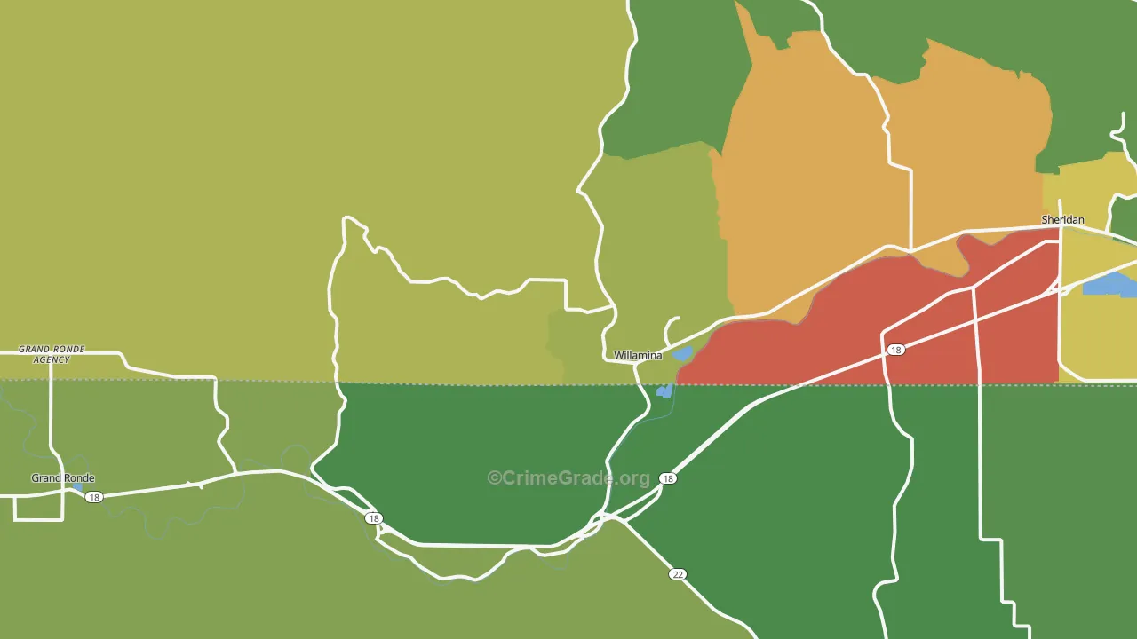 97396, OR Map of Drug-Related Crime Rates
