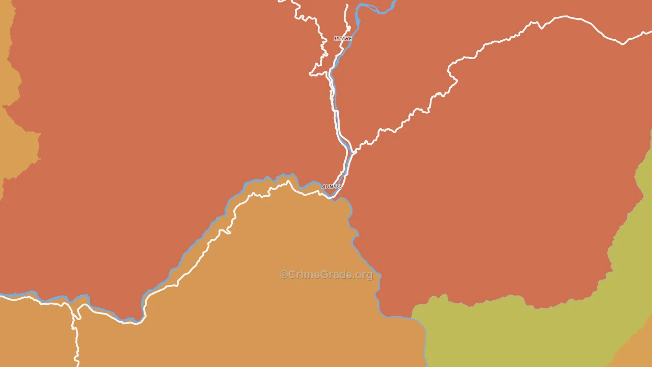 97406, OR Map of Drug-Related Crime Rates