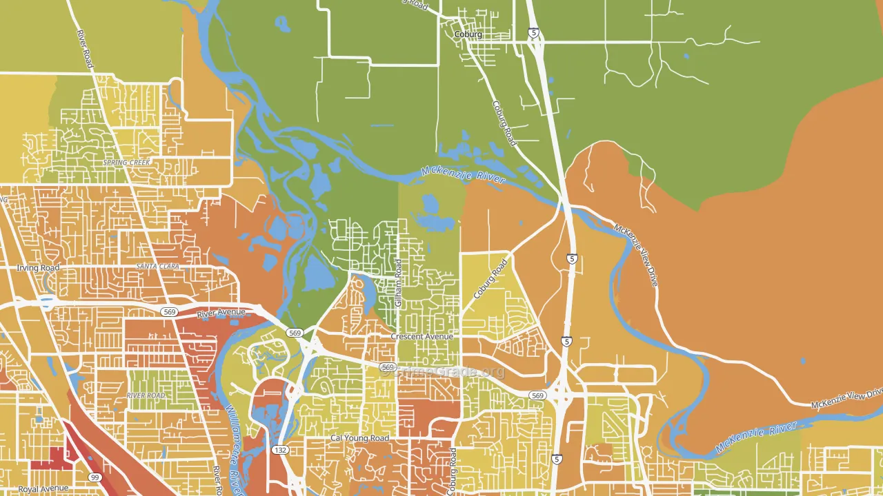 97408, OR Map of Drug-Related Crime Rates