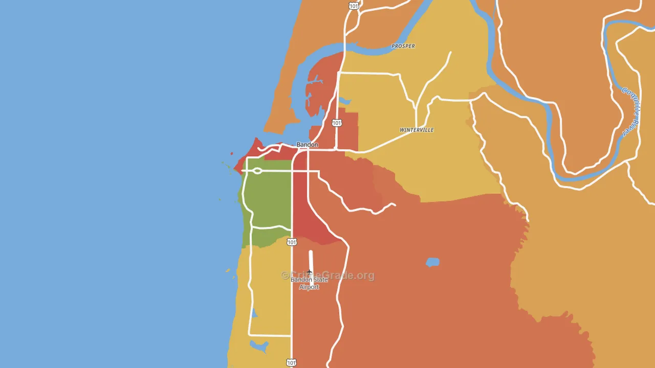 97411, OR Map of Drug-Related Crime Rates
