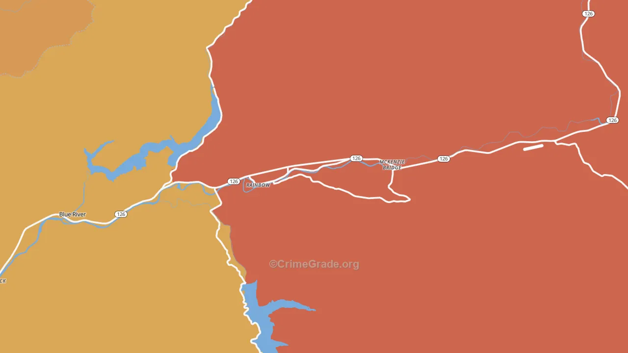 97413, OR Map of Drug-Related Crime Rates