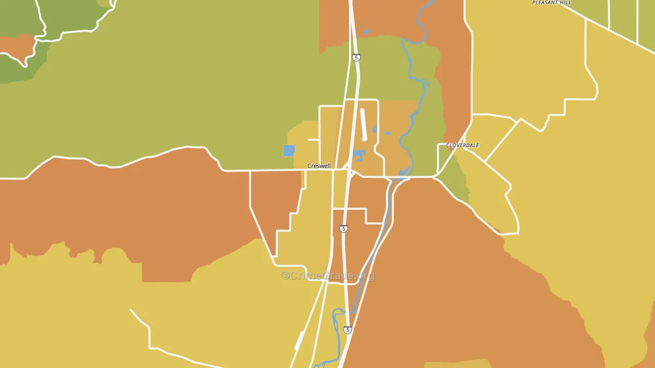 97426, OR Map of Drug-Related Crime Rates