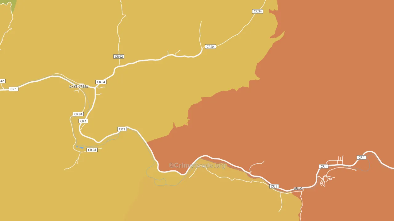 97429, OR Map of Drug-Related Crime Rates