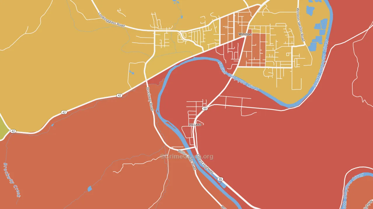 97432, OR Map of Drug-Related Crime Rates