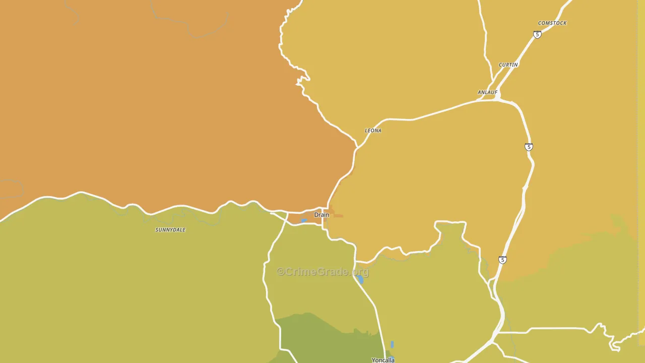 97435, OR Map of Drug-Related Crime Rates
