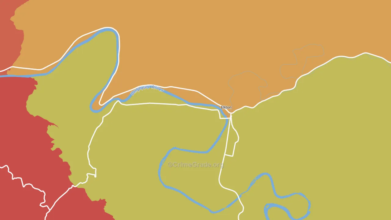 97436, OR Map of Drug-Related Crime Rates