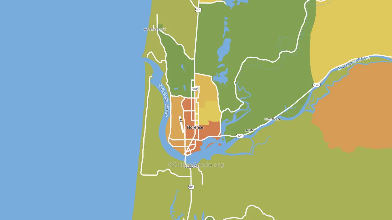 97439, OR Map of Drug-Related Crime Rates