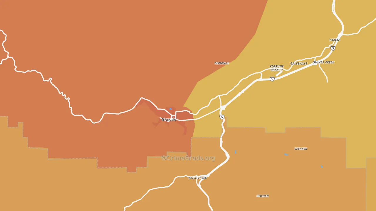 97442, OR Map of Drug-Related Crime Rates