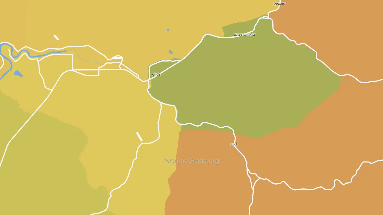97443, OR Map of Drug-Related Crime Rates