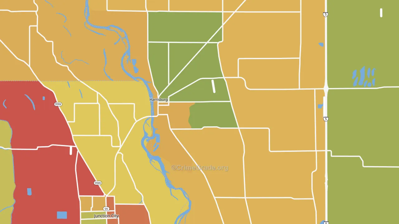 97446, OR Map of Drug-Related Crime Rates