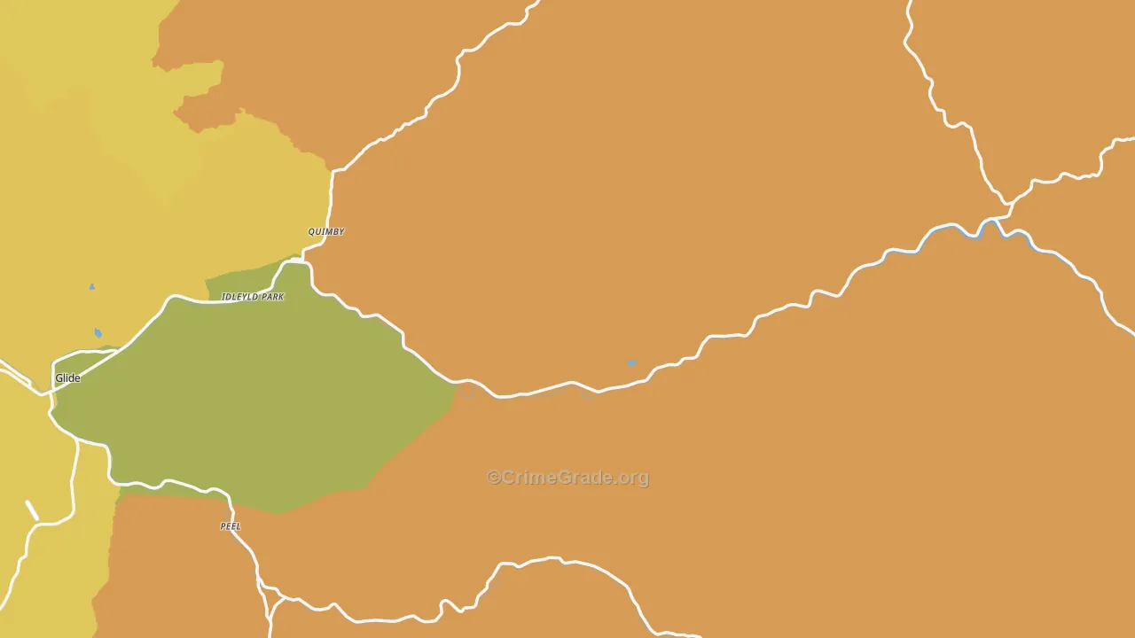 97447, OR Map of Drug-Related Crime Rates