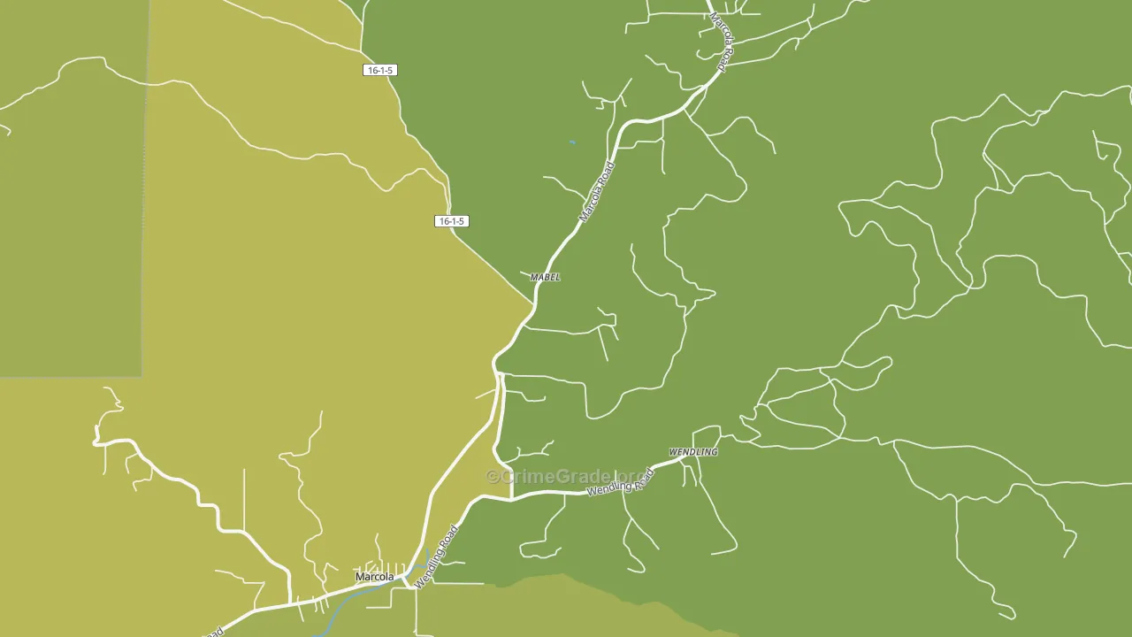 97454, OR Map of Drug-Related Crime Rates