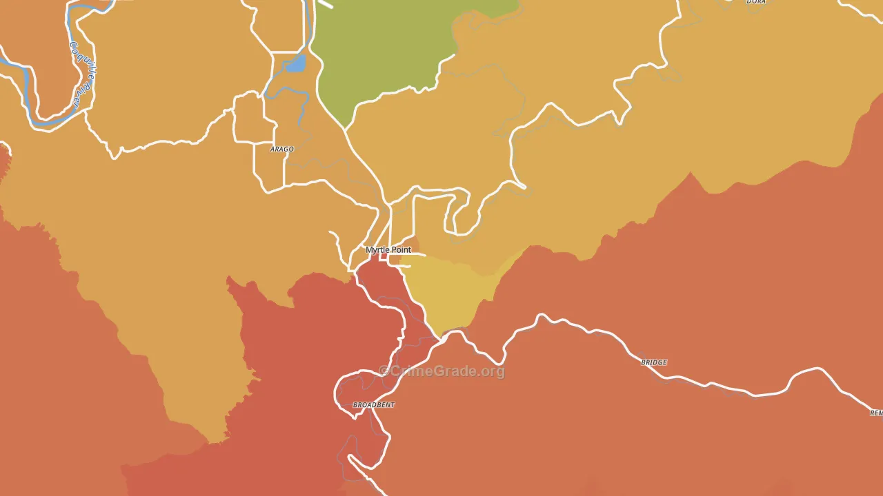 97458, OR Map of Drug-Related Crime Rates
