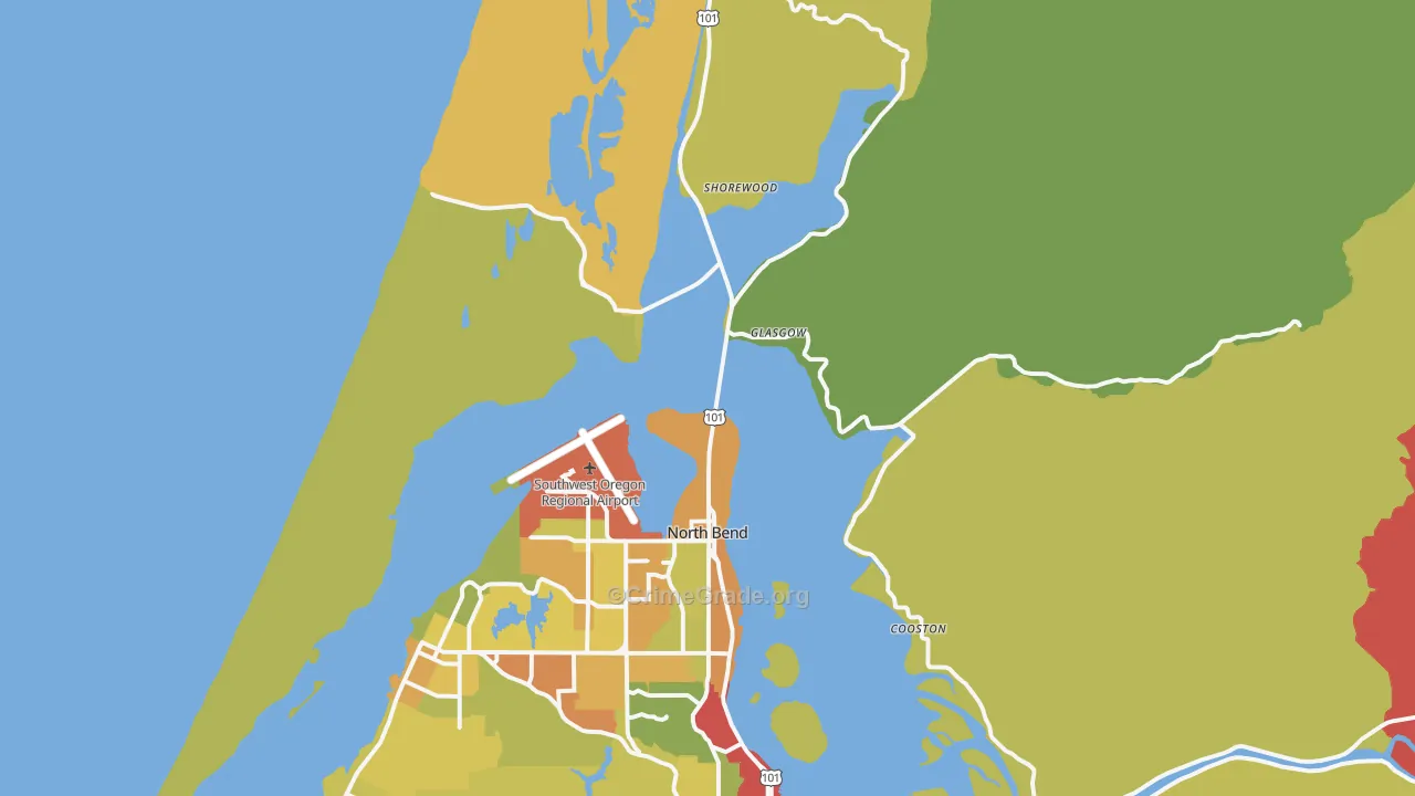 97459, OR Map of Drug-Related Crime Rates