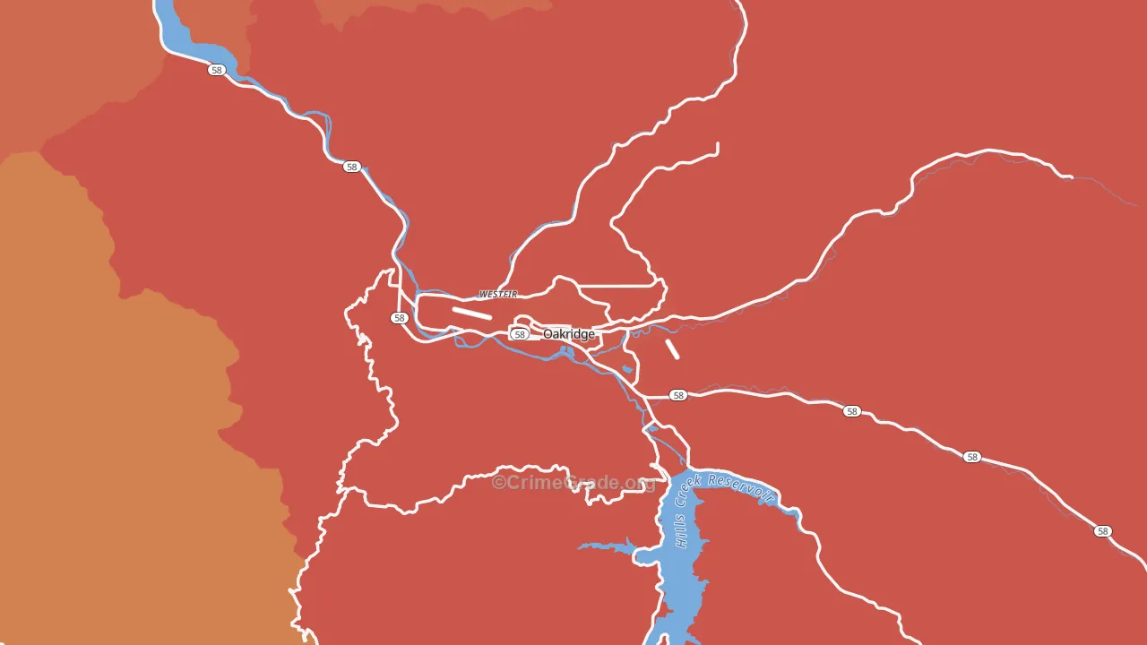 97463, OR Map of Drug-Related Crime Rates