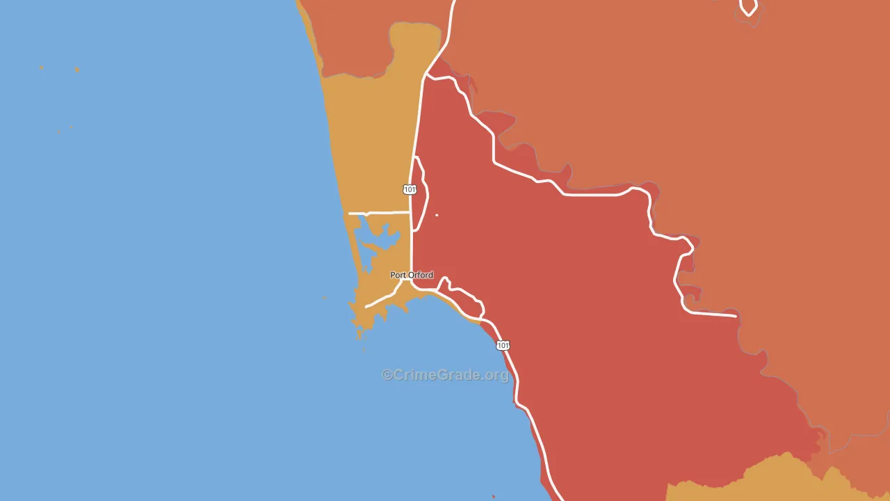 97465, OR Map of Drug-Related Crime Rates