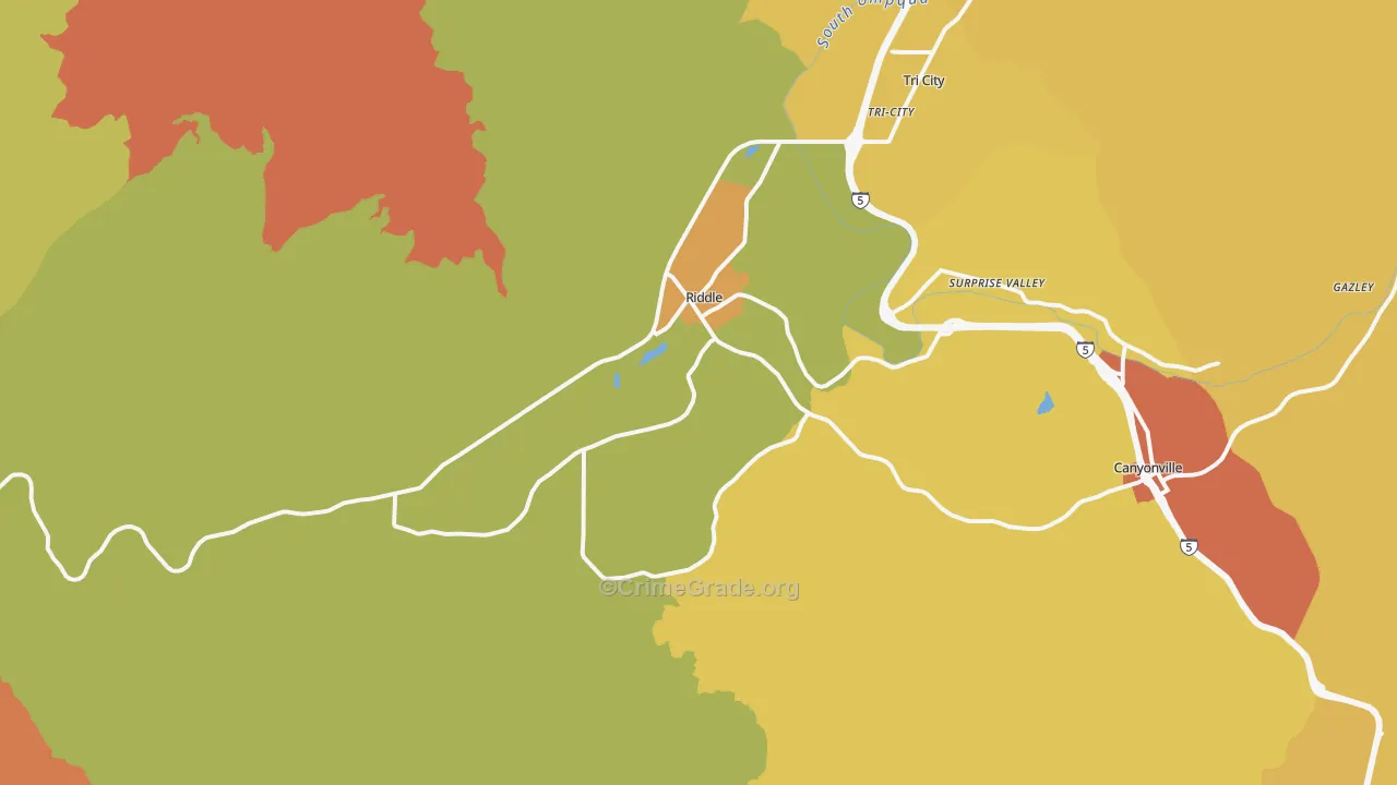 97469, OR Map of Drug-Related Crime Rates